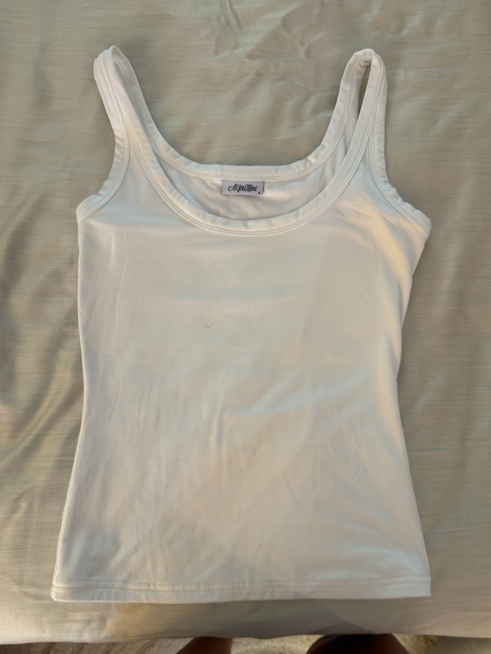 All For Mimi white thank top